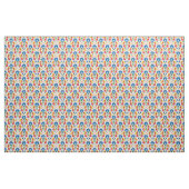 Folkbloemen op wit stof (Yard (91,4 cm))