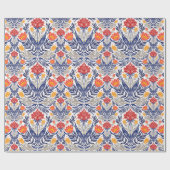 Folkbloemen patroon cadeaupapier (Vlak)