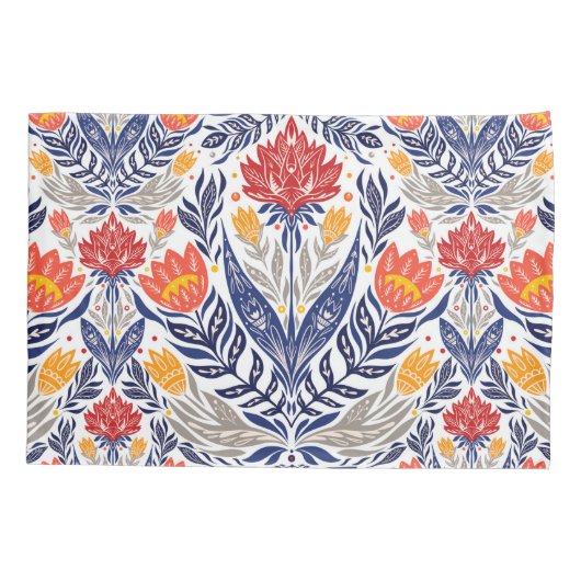 Folkbloemen patroon kussensloop (Achterkant)