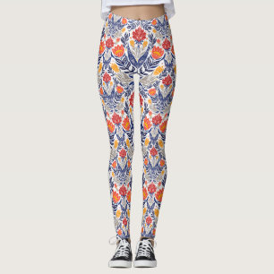 Folkbloemen patroon leggings