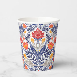 Folkbloemen patroon papieren bekers