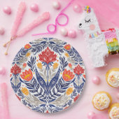 Folkbloemen patroon papieren bordje (Feest)