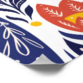 Folkbloemen patroon poster (Hoek)