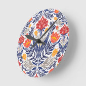 Folkbloemen patroon ronde klok (Hoek)