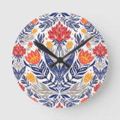 Folkbloemen patroon ronde klok (Voorkant)