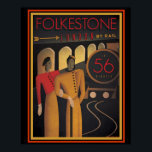 Folkestone London by Rail Art Deco Poster 16 x 20<br><div class="desc">Mooie,   advertentie-poster voor Folkestone Londen door Rail 16 x 20.</div>