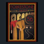 Folkestone London by Rail Art Deco Poster 16 x 20<br><div class="desc">Mooie,   advertentie-poster voor Folkestone Londen door Rail 16 x 20.</div>