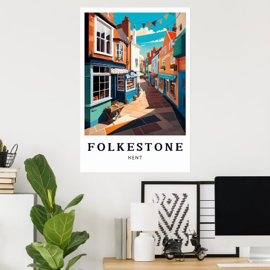 Folkestone Poster, Kent Poster, Engeland Poster (Thuiskantoor)