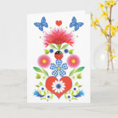 Folkfest Wenskaart Kaart (Gele Bloem)