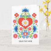 Folkfest Wenskaart Kaart (Gele Bloem)