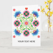 Folkfest Wenskaart Kaart (Gele Bloem)