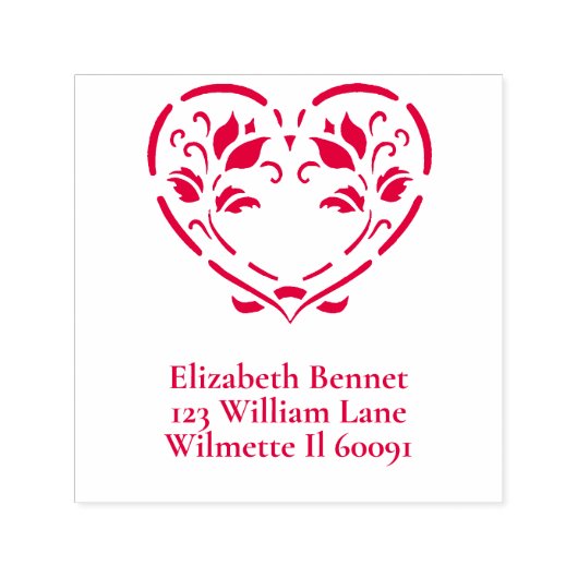 Folkflorale hartslag zelfinktende stempel (Design)