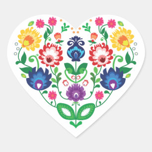 Folkhart. Liefde folklore Hart Sticker