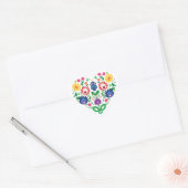Folkhart. Liefde folklore Hart Sticker (Envelop)