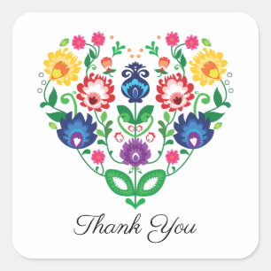 Folkhart met aangepaste tekst vierkante sticker