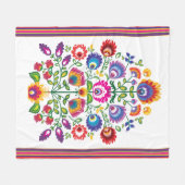 Folklore bloemen, mengsel van kleuren 3 fleece deken (Voorkant (Horizontaal))