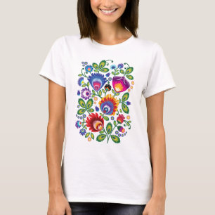 Folklore-bloemen, mengsel van kleuren 4 t-shirt