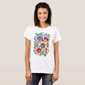 Folklore-bloemen, mengsel van kleuren 4 t-shirt (Voorkant volledig)