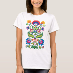 Folklore bloemen, mengsel van kleuren 5 t-shirt
