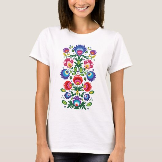 Folklore bloemen, mengsel van kleuren 6 t-shirt (Voorkant)