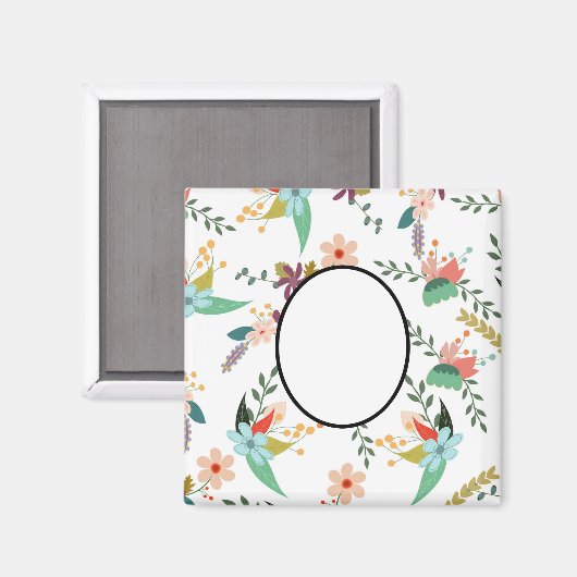 Folklore Bloemen | Persoonlijke Cadeau Decoratie Magneet (Voorkant / Achterkant)