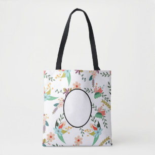 Folklore Bloemen Voeg naam, monogram, tekst CADO Tote Bag