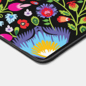 Folklore bloemen Wycinanki zwart Bureaumat (Hoek)