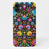 Folklore bloemen Wycinanki zwart Case-Mate iPhone Case (Achterkant)