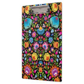 Folklore bloemen Wycinanki zwart Klembord (Links)