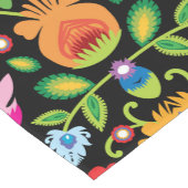 Folklore bloemen Wycinanki zwart Korte Tafelloper (Hoek)