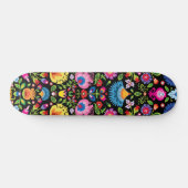 Folklore bloemen Wycinanki zwart Persoonlijk Skateboard (Horizontaal)