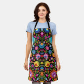 Folklore bloemen Wycinanki zwart Schort (Gedragen)