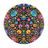 Folklore bloemen Wycinanki zwart Snijplank (Voorkant)