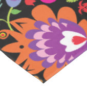 Folklore bloemen Wycinanki zwart Tafelkleed (Gekanteld)