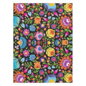 Folklore bloemen Wycinanki zwart Tafelkleed (Voorkant)