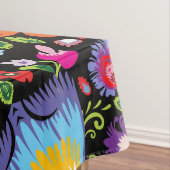 Folklore bloemen Wycinanki zwart Tafelkleed (Voorbeeld)