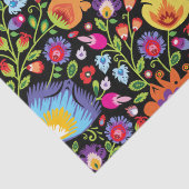 Folklore bloemen Wycinanki zwart Tissuepapier (Detail)