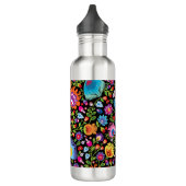 Folklore bloemen Wycinanki zwart Waterfles (Links)