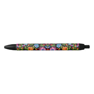 Folklore bloemen Wycinanki zwart Zwarte Inkt Pen