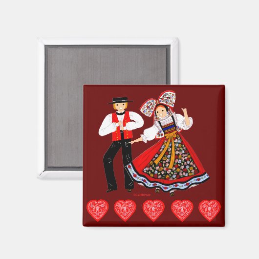 Folklore d'Alsace, Frankrijk Magneet (Voorkant / Achterkant)