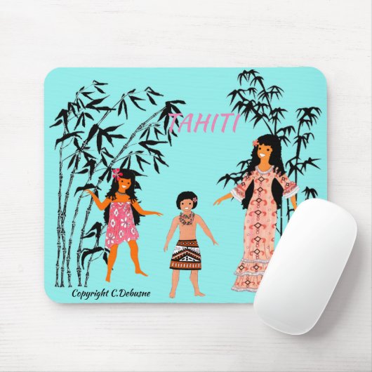 Folklore de TAHITI, Frans-Polynesië Muismat (Met muis)