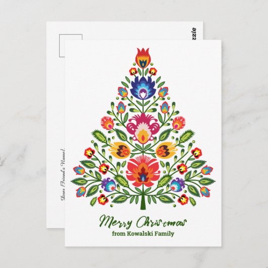 Folklore Enchantment: een op Lowicz geïnspireerde Briefkaart (Voorkant / Achterkant)