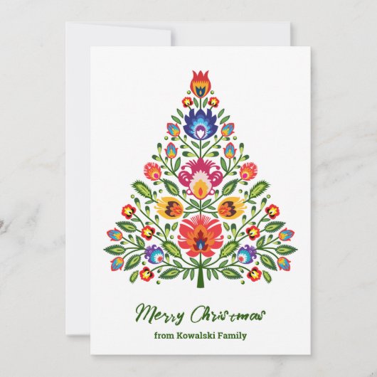 Folklore Enchantment: een op Lowicz geïnspireerde  Feestdagenkaart (Voorkant)