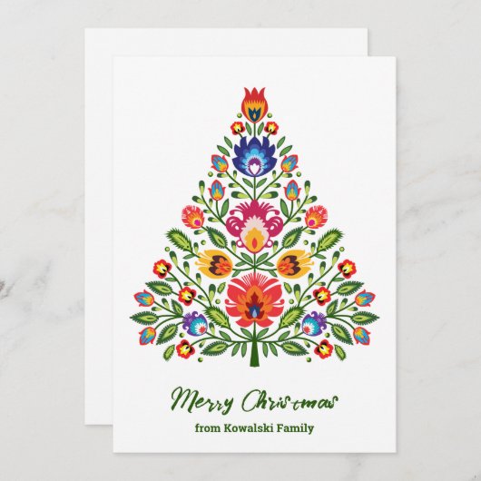 Folklore Enchantment: een op Lowicz geïnspireerde Feestdagenkaart (Voorkant / Achterkant)