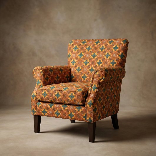 Folklore Ethnic Mosaic Pattern in Fall Colors Stof