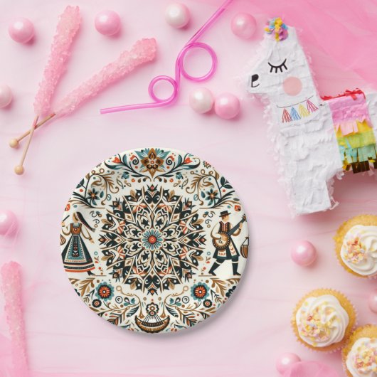 Folklore Feest: Levendig Folk Art Paper Bord (Feest)