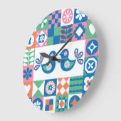Folklore Floral Kaart: Scandinavisch design. Grote Klok (Hoek)