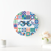 Folklore Floral Kaart: Scandinavisch design. Grote Klok (Huis)