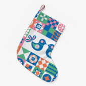 Folklore Floral Kaart: Scandinavisch design. Kleine Kerstsok (Voorkant (Hangend))