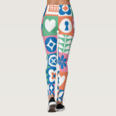 Folklore Floral Kaart: Scandinavisch design. Leggings (Achterkant)